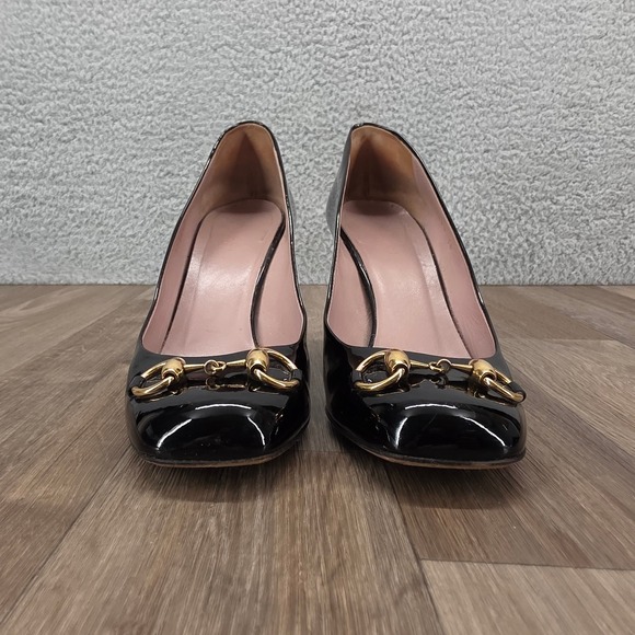 Gucci Black Patent Leather Horsebit Pumps Heels Women's Size 38 US 8 - Picture 2 of 14
